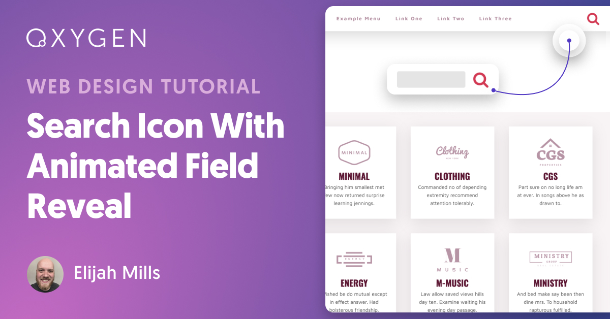 How To Make A Search Icon With Animated Field Reveal In Oxygen