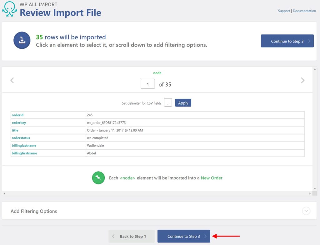 Review WooCommerce Order Import File