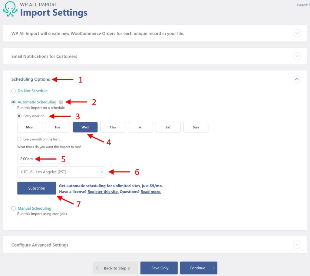 WooCommerce Order Import Automatic Scheduling