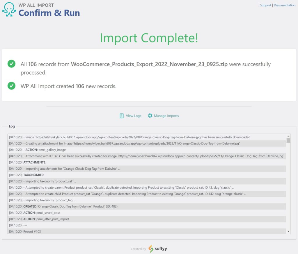 WooCommerce Product Import Complete