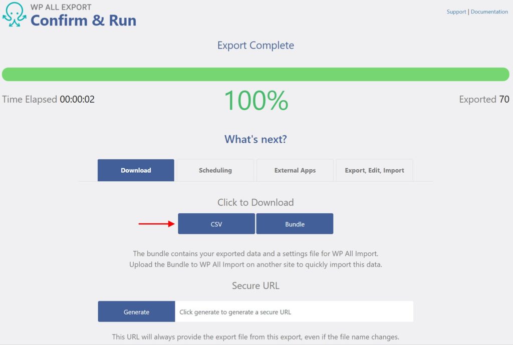 Export WooCommerce Customers Confirm and Run