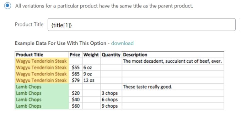 Import Variable Products in WooCommerce by Title
