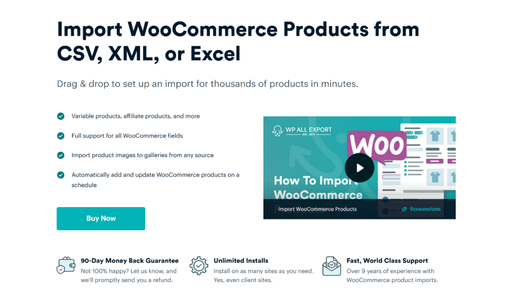 WP All Import plugin to import WooCommerce product data