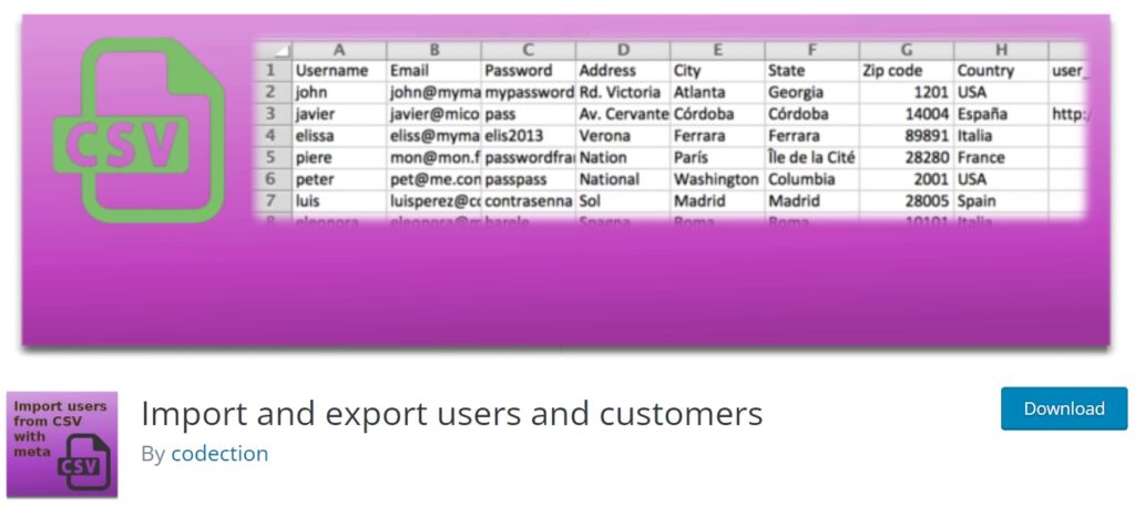 WordPress Import Users from Excel - Codection
