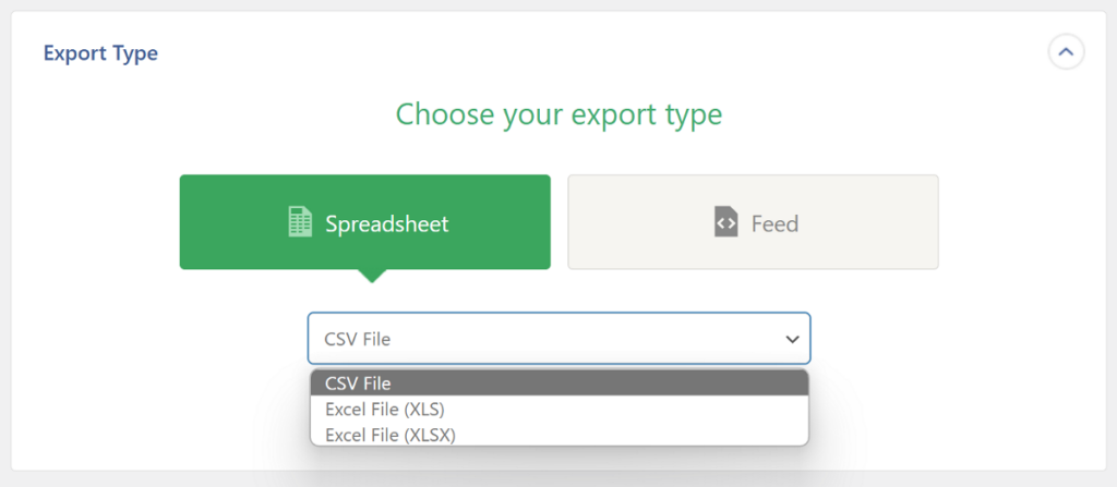 choose file format of your order export