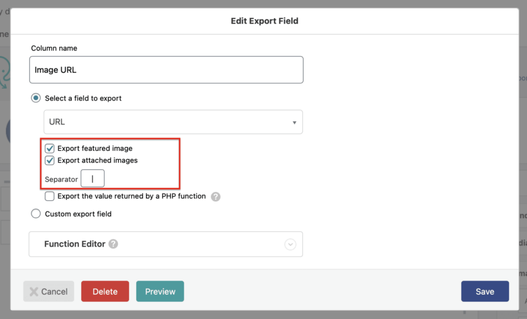 WooCommerce Product Export CSV - Image Options