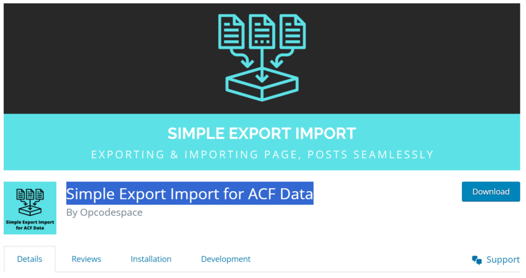 ACF Import CSV - Simple Export Import for ACF Data