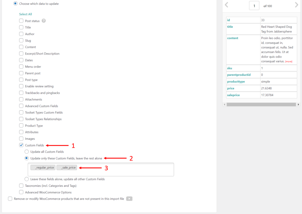 Update Product Price WooCommerce - Import Settings 2