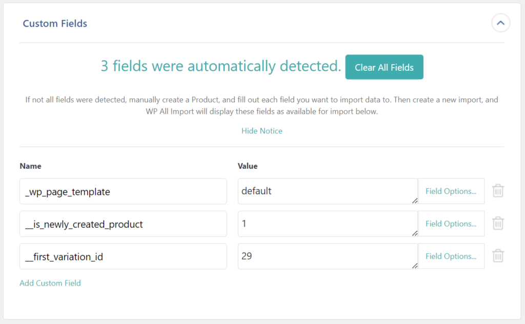 WooCommerce Product Import Template - Detecting Custom Fields