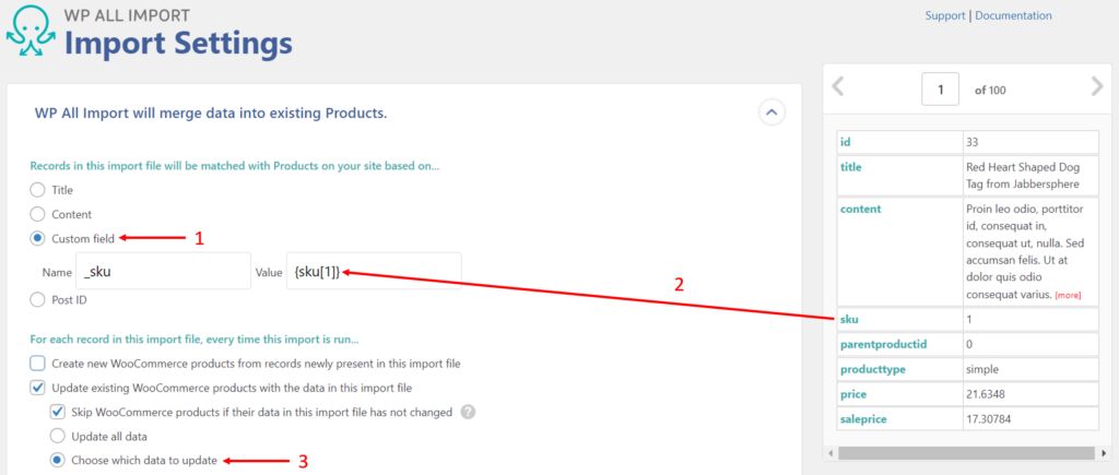 Update Product Price WooCommerce - Import Settings