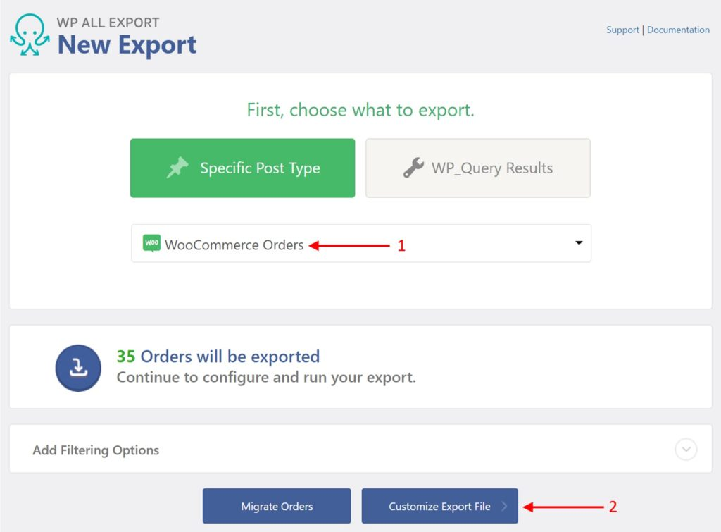 Advanced Order Export for WooCommerce - New Export