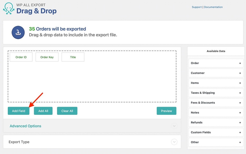 Advanced Order Export for WooCommerce - Add Field