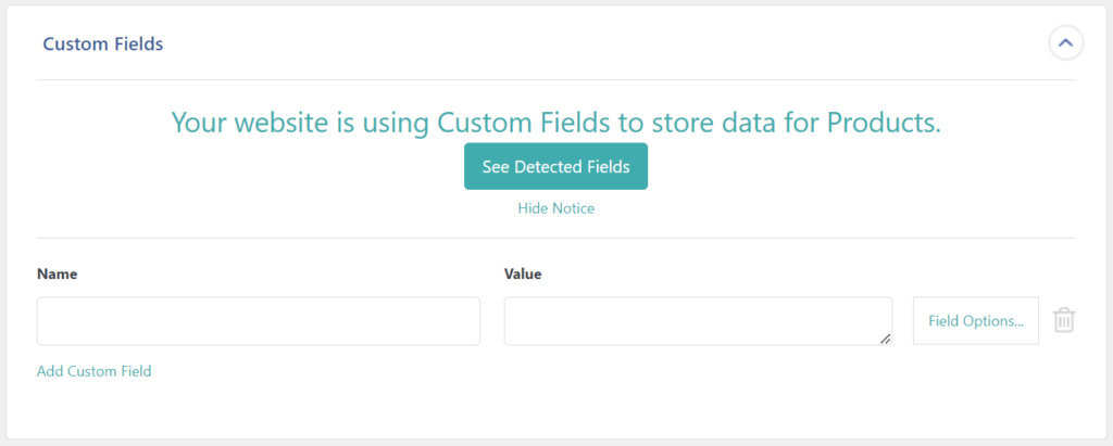 Import Data into WooCommerce Product Custom Fields - Custom Fields Detected