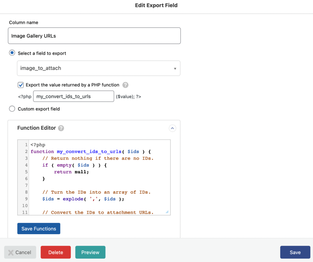 Exporting Data From JetEngine Custom Fields - Custom PHP Functions