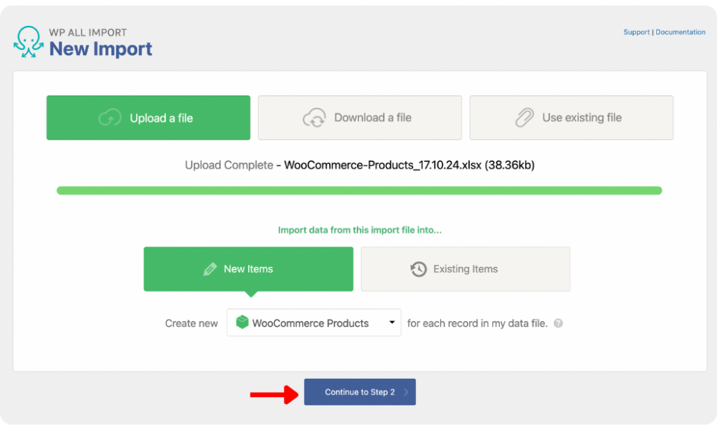 upload woocommerce product data to wp all import