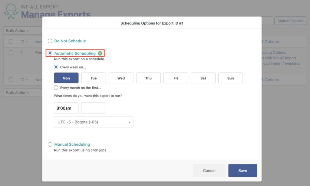 Exporting WooCommerce Products Scheduling