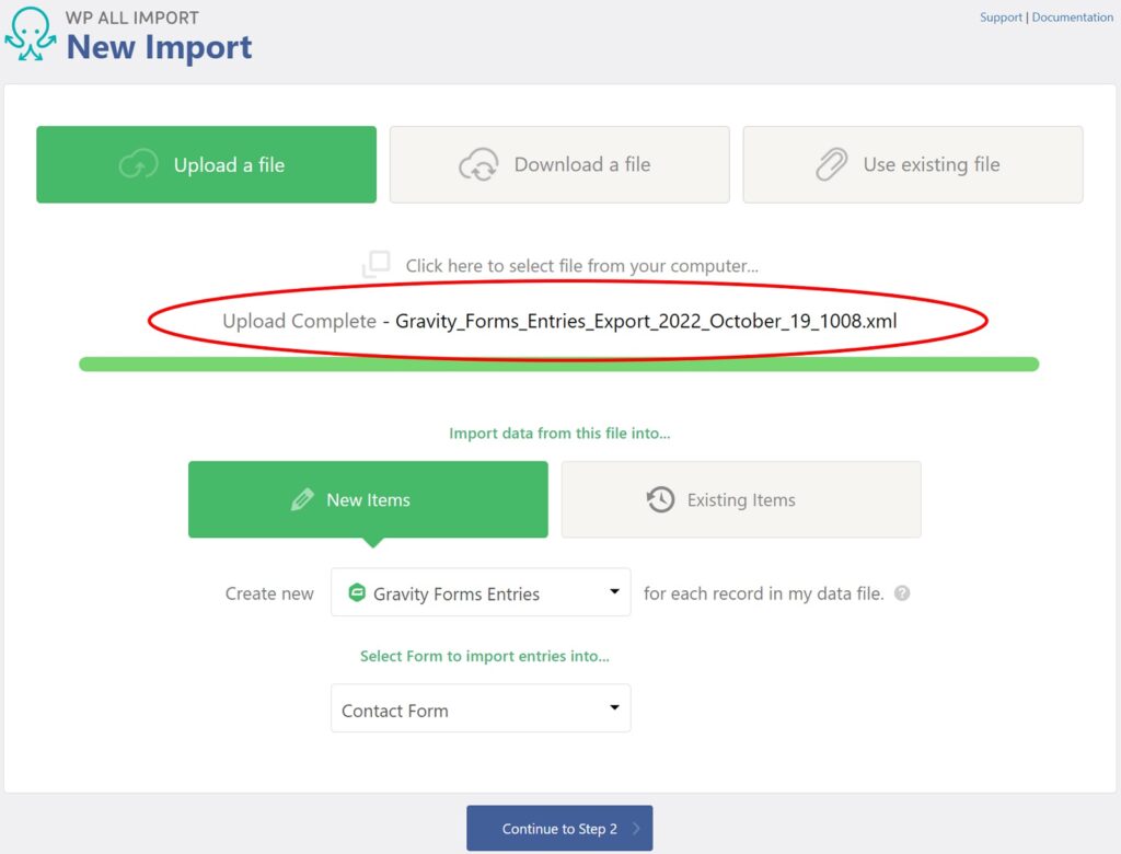 Gravity Forms Entries Import XML