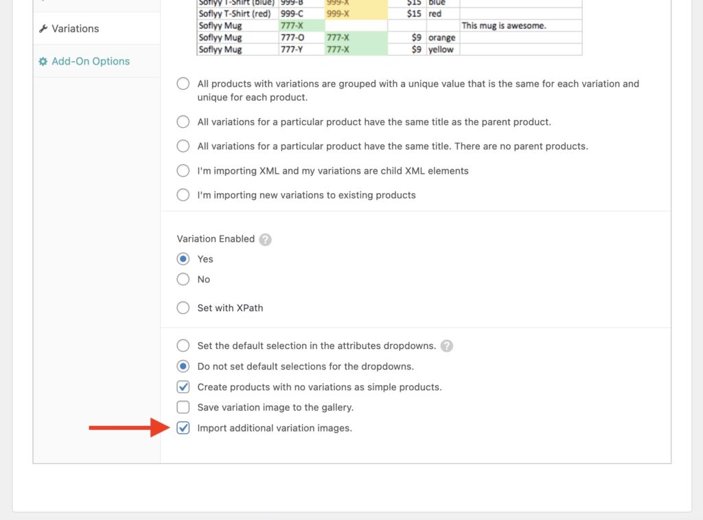 Importing a WooCommerce Product Gallery - Additional Variation Images