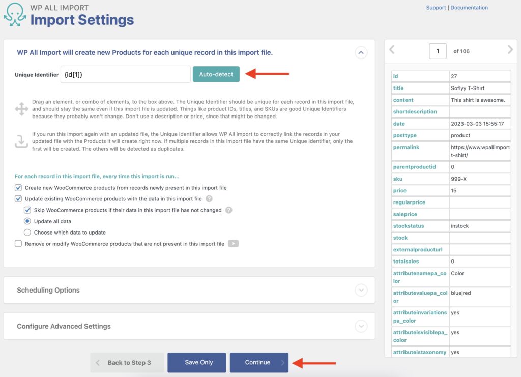 Importing a WooCommerce Product Gallery - Import Settings