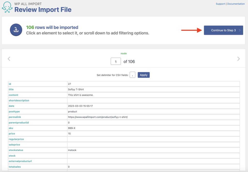 Importing a WooCommerce Product Gallery - Review Import File