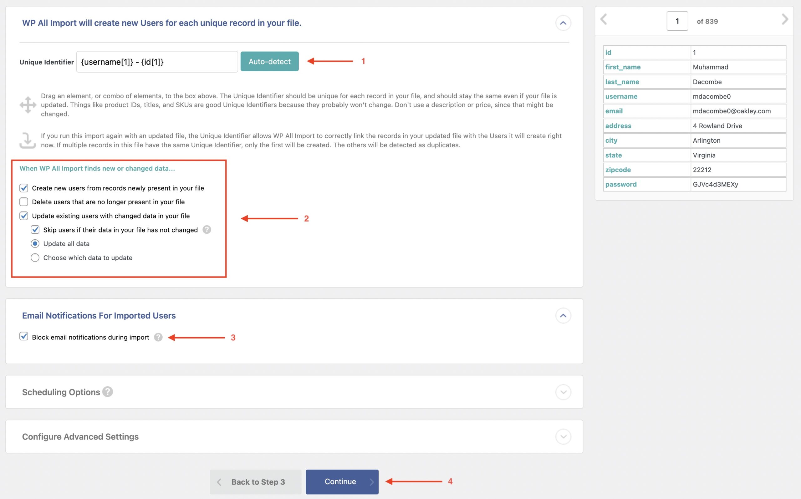 WordPress User Import Plugins - new user options