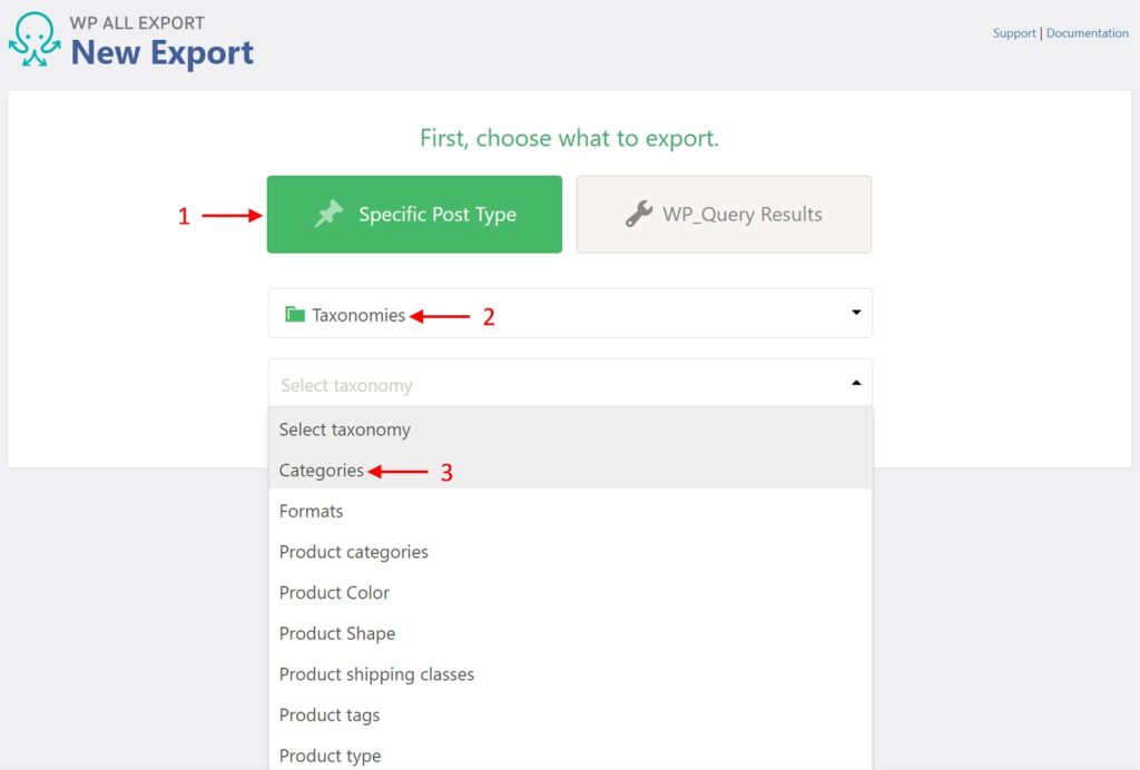 New WordPress Category Export