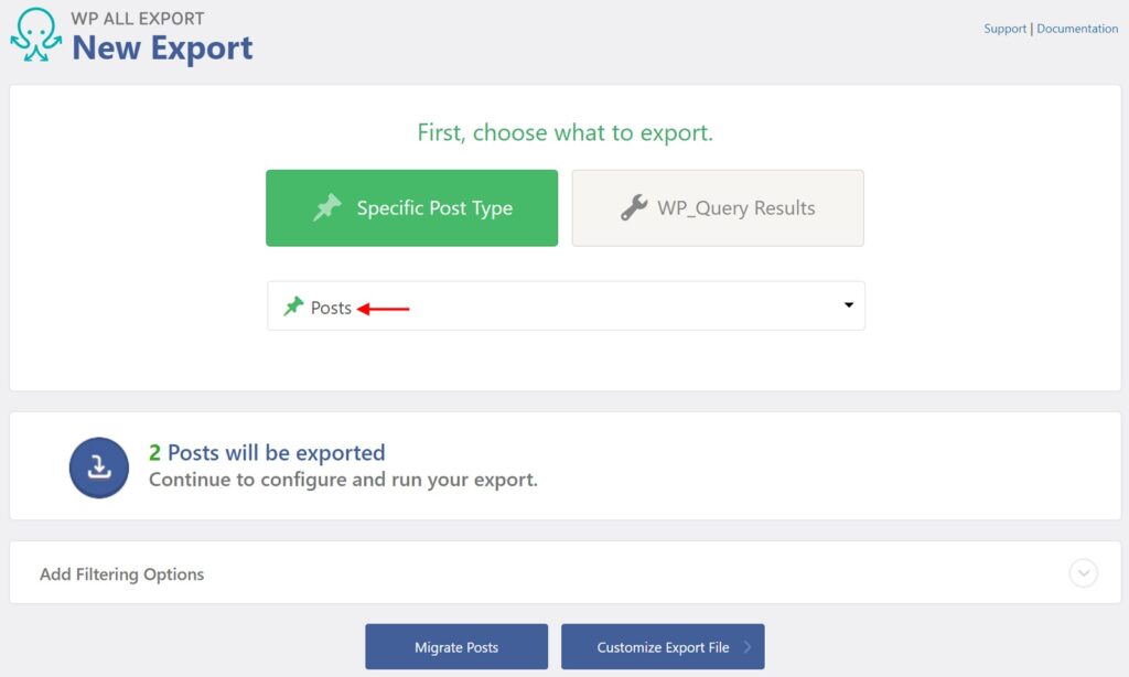 New WordPress Post Export