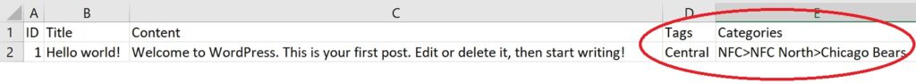 Post Taxonomy Export File