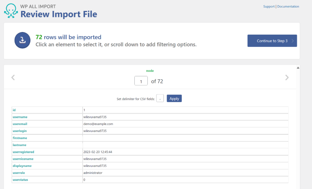 Review Import File