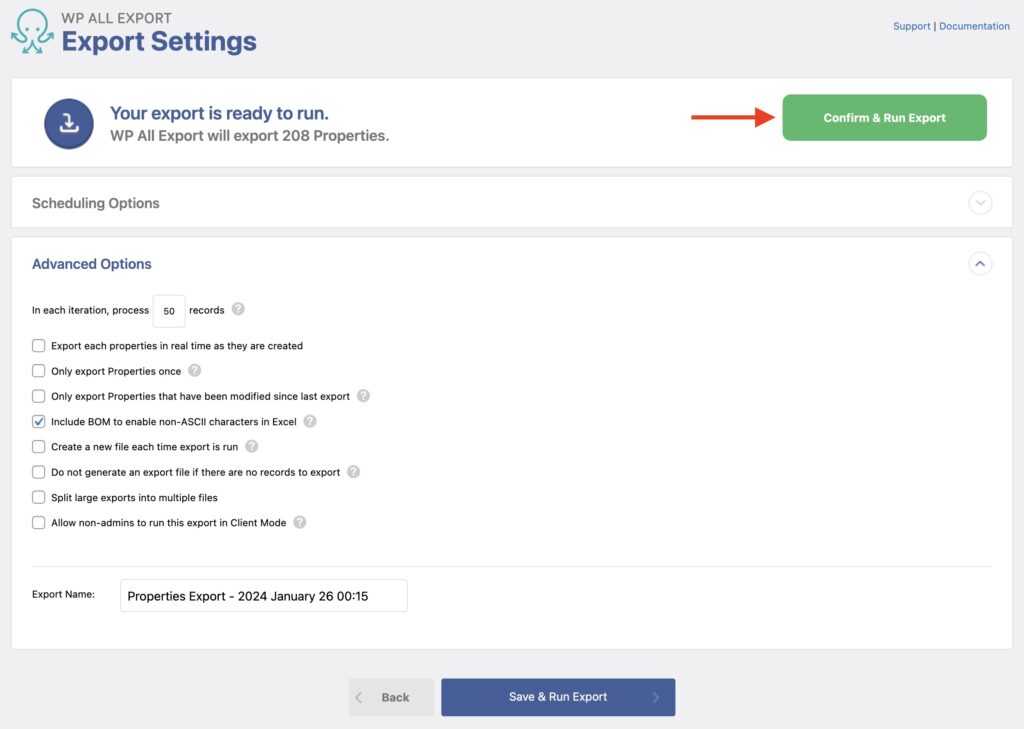 Exporting Data from Meta Box Custom Fields - Export Settings