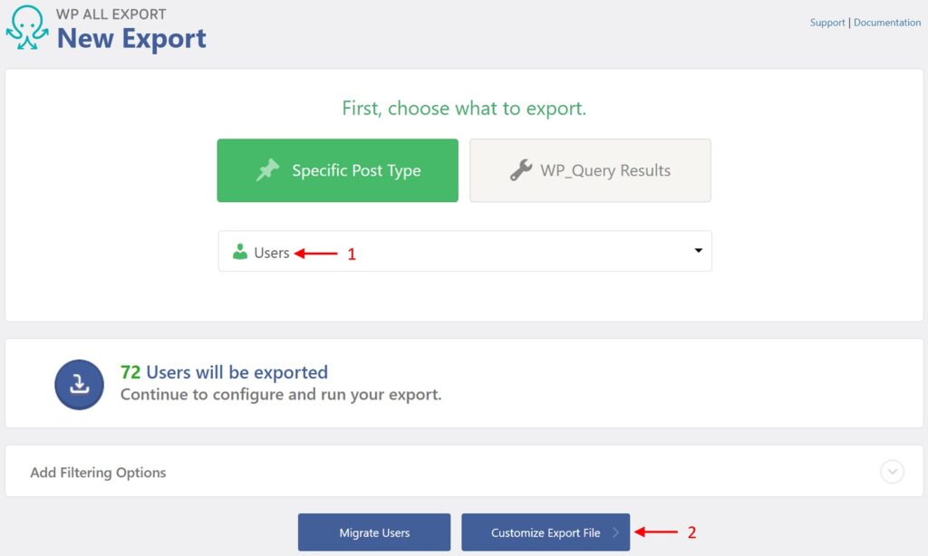 New Export WordPress Users