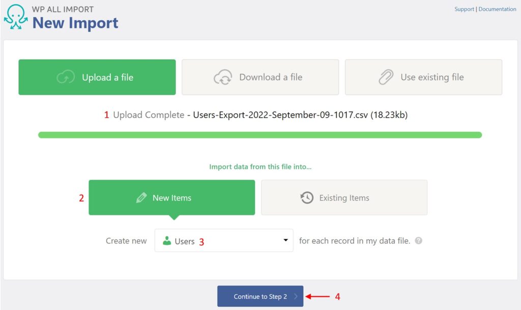 Import WordPress Users New Import