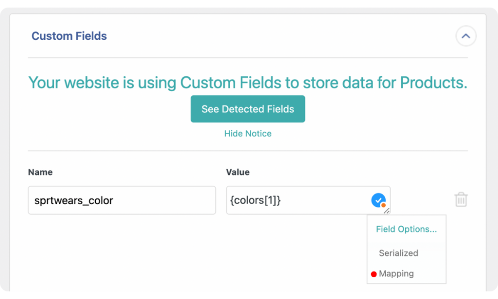 additional custom field options in WP All Import