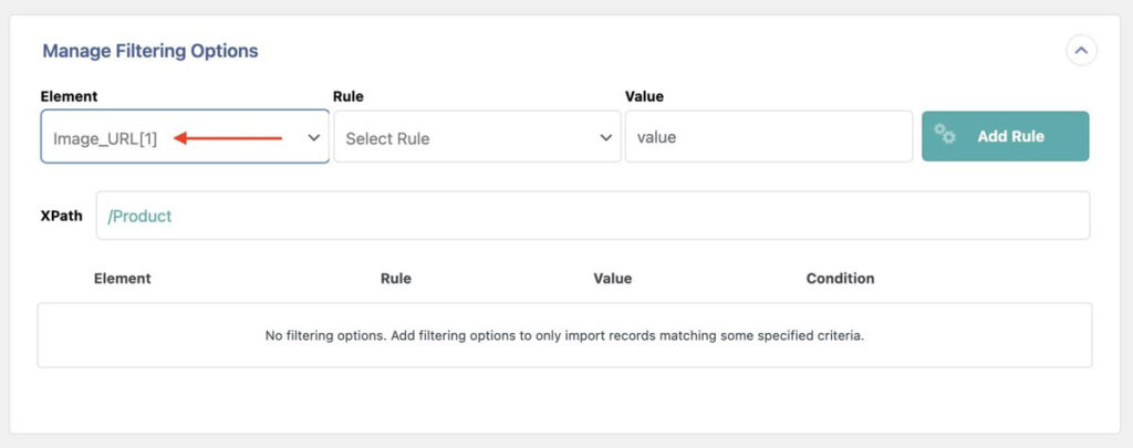apply filter to select specific type of products