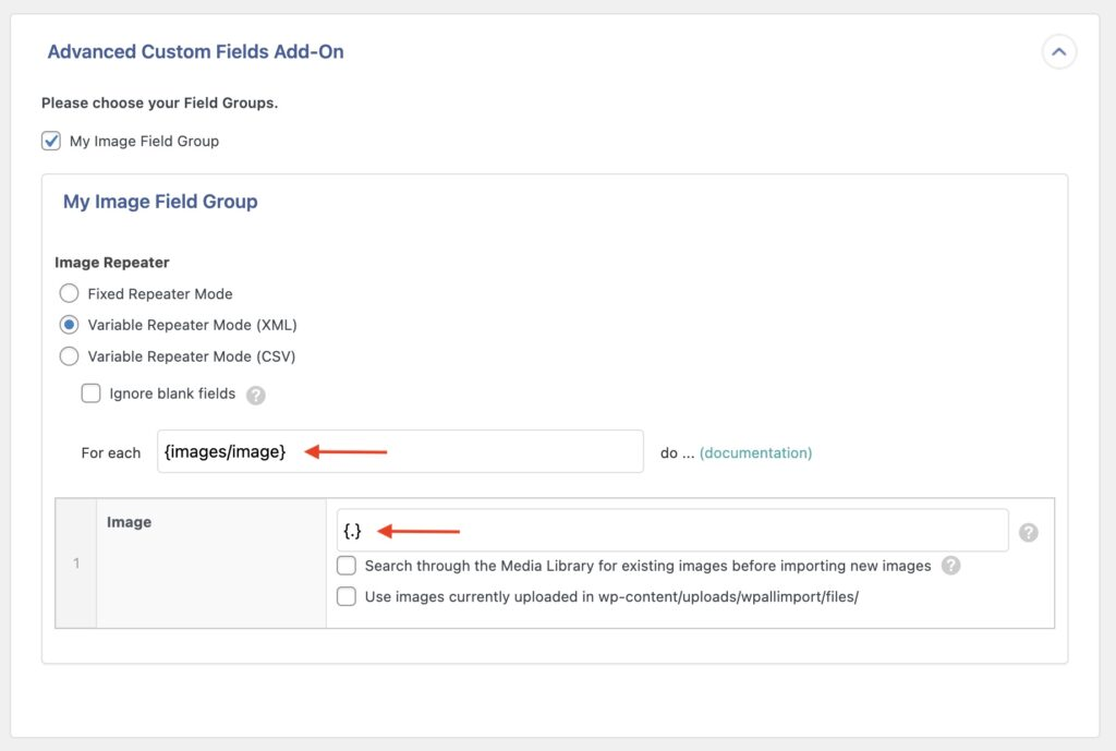 Importing ACF Fields - Variable Repeater Mode XML Mapping