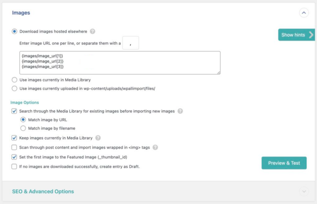 Importing WordPress Data - Images