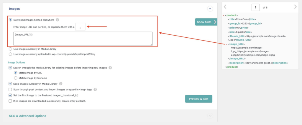Importing WordPress Data - Image Options