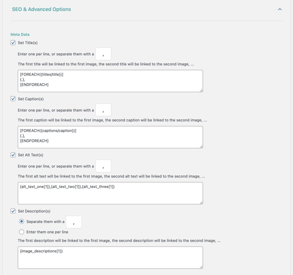 Importing WordPress Data - Image Metadata