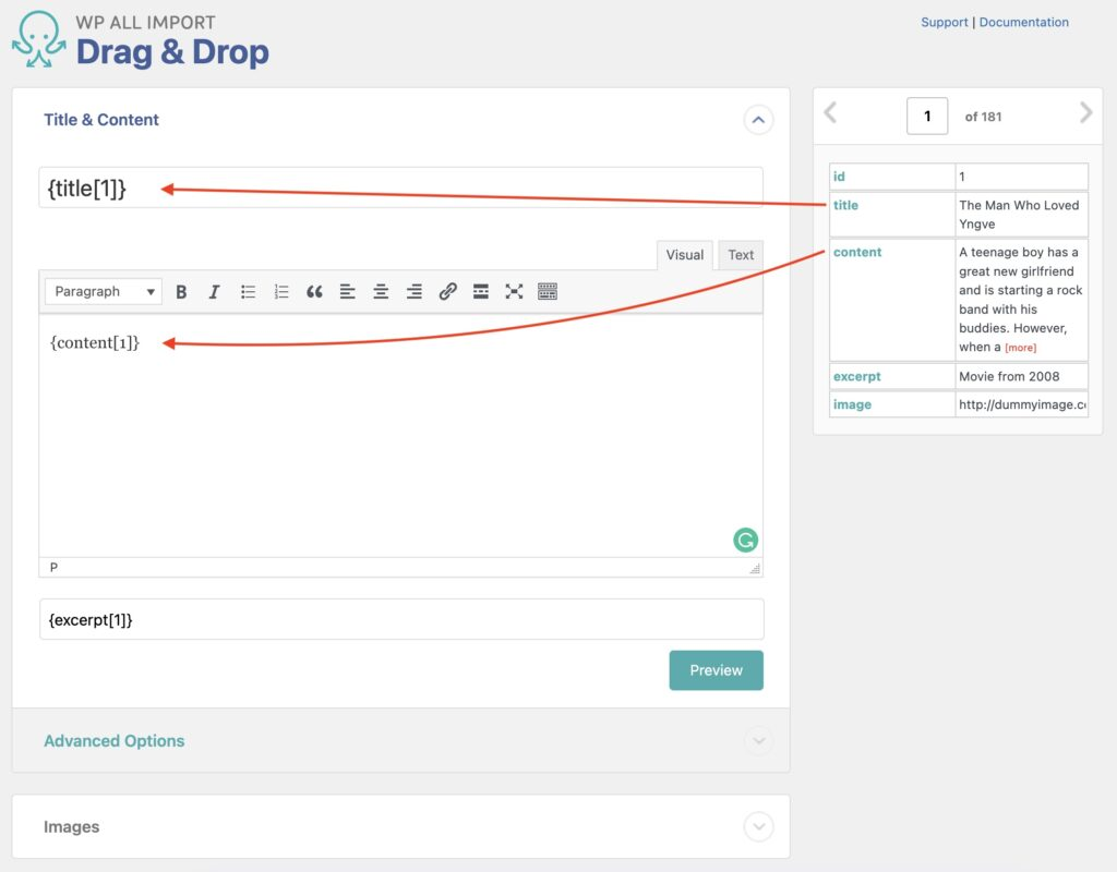Import WordPress Posts - Drag and Drop