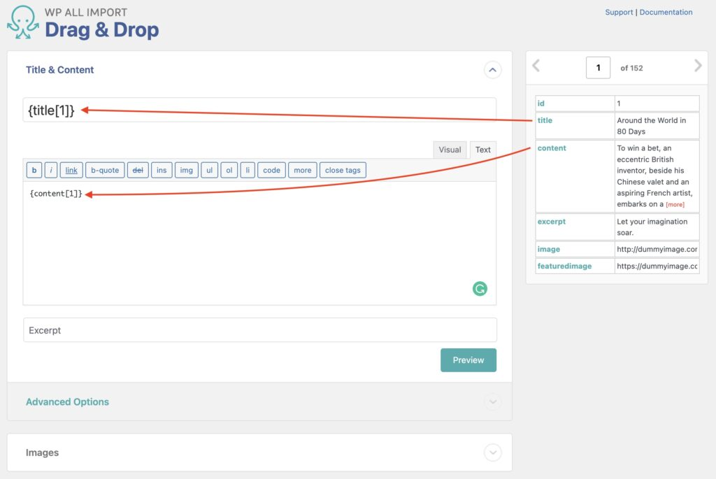 Import WordPress Posts with Images - Drag and Drop