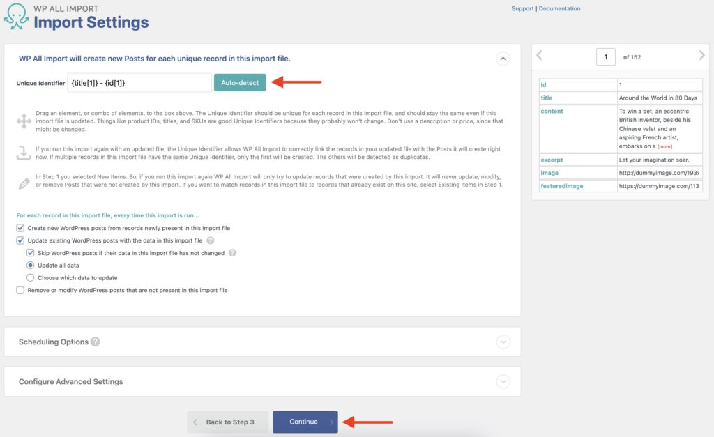Import WordPress Posts with Images - Import Settings