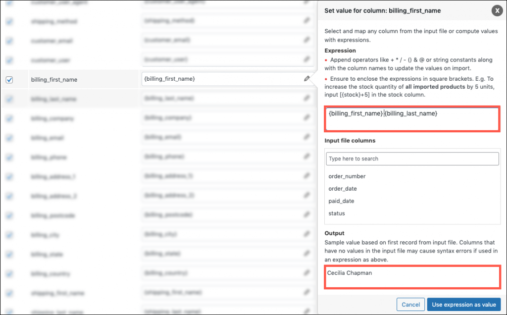 WordPress User Import CSV - Webtoffee Merge Fields