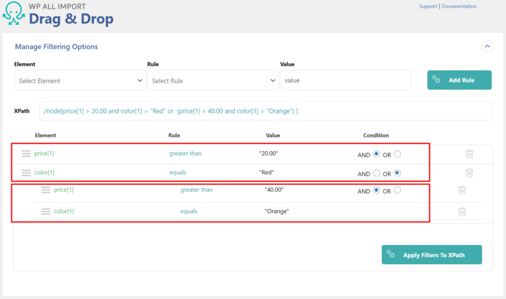 WooCommerce Product Import Template - Nested Rules
