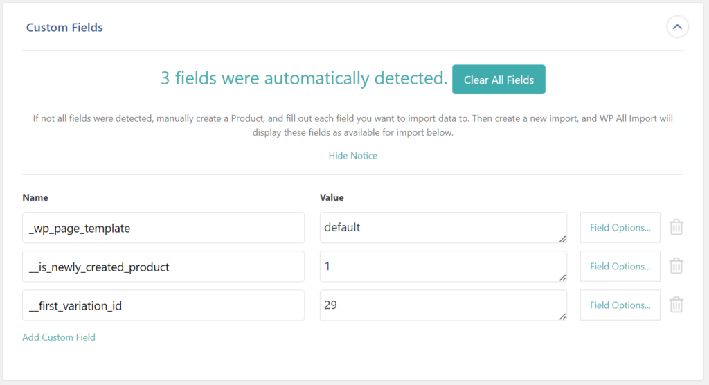 Import Data into WooCommerce Product Custom Fields - See Custom Fields