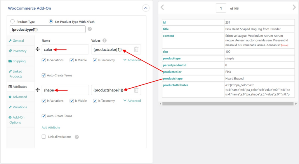 Importing Variable Products WooCommerce - Attributes Tab