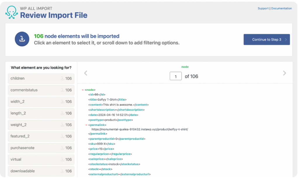 review uploaded WooCommerce product data
