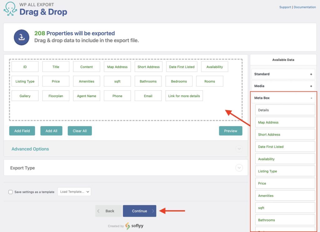 Exporting Data from Meta Box Custom Fields - Drag and Drop