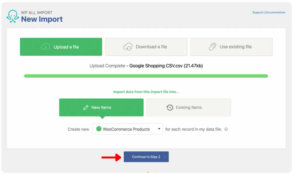 upload affiliate product data file in Wp All Import