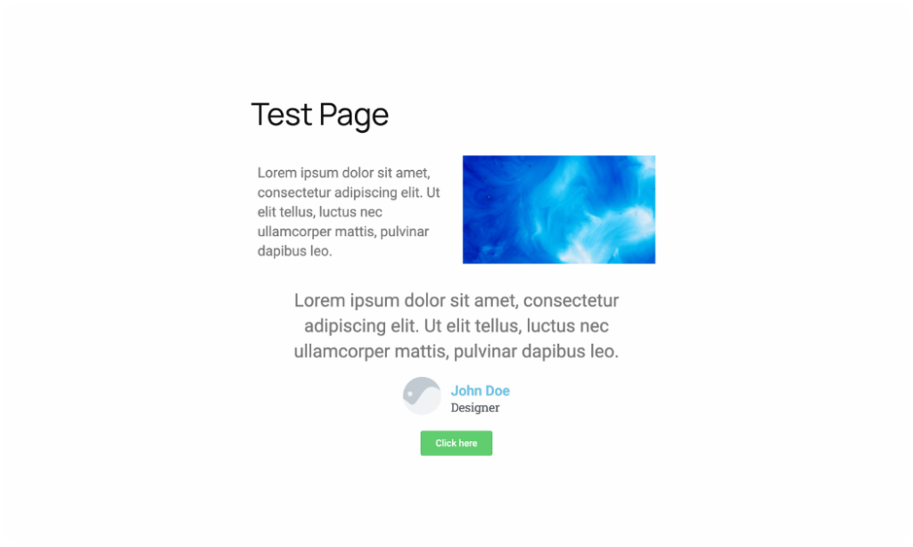 Elementor test page for page speed