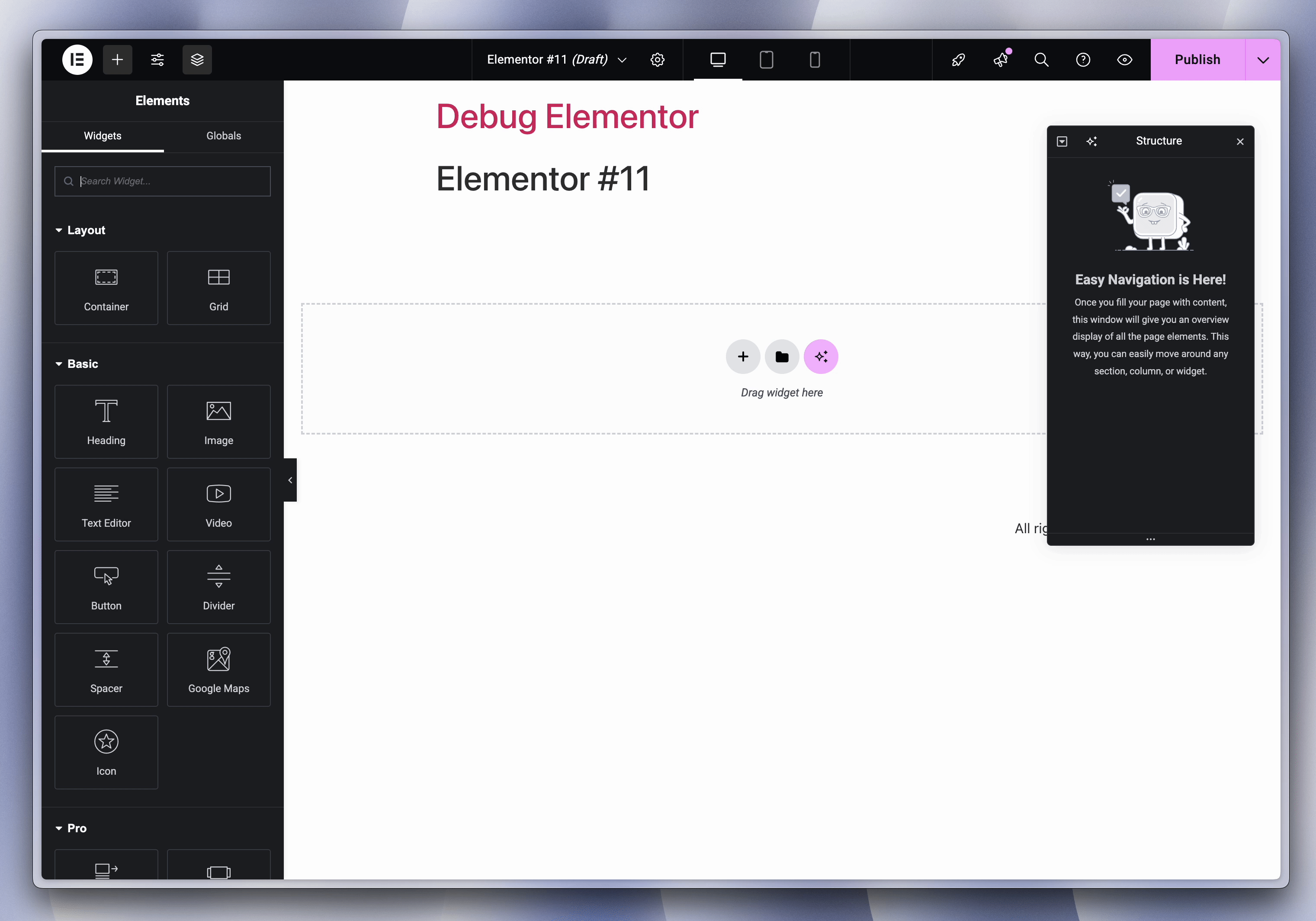 Change Page Layout Elementor